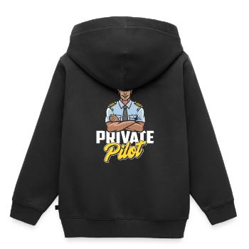 Pilote privé Jet Light Aircraft Avion léger - Sweat Premium à capuche enfant bio - noir - Dos - AI Model Kid Male (0cm)