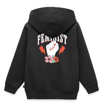 Feministisch Frauenrechte Feminismus Feminist - Kinder Premium Organic Hoodie - Schwarz - Hinten - AI Model Kid Male (0cm)