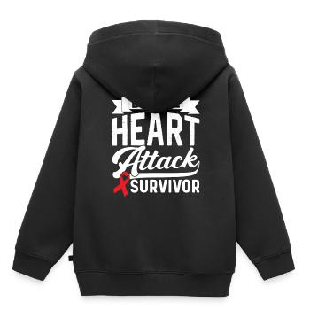 Double crise cardiaque Survivre à une crise cardiaque - Sweat Premium à capuche enfant bio - noir - Dos - AI Model Kid Male (0cm)