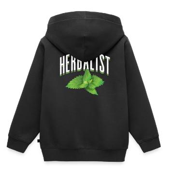 Herboriste Herbes Herbe Jardin Herbe - Sweat Premium à capuche enfant bio - noir - Dos - AI Model Kid Male (0cm)