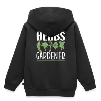 Herb Jardinier Herbe Herbe - Sweat Premium à capuche enfant bio - noir - Dos - AI Model Kid Male (0cm)