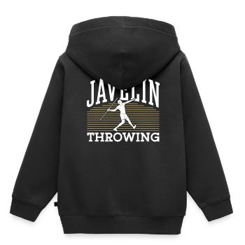Lancer du javelot Lancer du javelot Lancer du javelot - Sweat Premium à capuche enfant bio - noir - Dos - AI Model Kid Male (0cm)