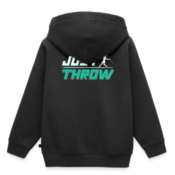 Lancer facile Lanceur de javelot Lancer de javelot Lancer de javelot Lancer de javelot - Sweat Premium à capuche enfant bio - noir - Dos - AI Model Kid Male (0cm)