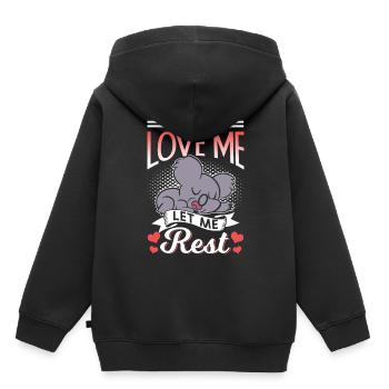 Si tu m’aimes, laisse-moi me reposer Koalas Koala - Sweat Premium à capuche enfant bio - noir - Dos - AI Model Kid Male (0cm)