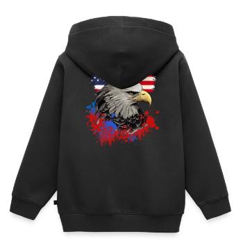 Bald Eagle Patriotic American Bird US Flag - Kinder Premium Organic Hoodie - Schwarz - Hinten - AI Model Kid Male (0cm)