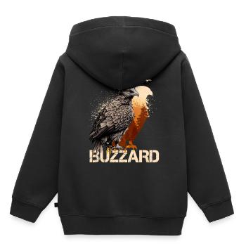 Buse Charognard Vautour Oiseau Vintage Forest - Sweat Premium à capuche enfant bio - noir - Dos - AI Model Kid Male (0cm)