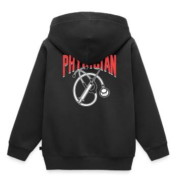 Arzt Medizin Doktor Beruf Mediziner - Kinder Premium Organic Hoodie - Schwarz - Hinten - AI Model Kid Male (0cm)
