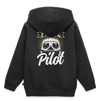 Pilote privé Avion léger Avion léger Jet - Sweat Premium à capuche enfant bio - noir - Dos - AI Model Kid Male (0cm)