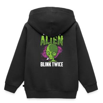 If you're an alien blink twice astronaut - Kids Premium Organic Hoodie - black - Back - AI Model Kid Male (0cm)