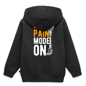 Beinprothese Phantom Pain Mode On - Kinder Premium Organic Hoodie - Schwarz - Hinten - AI Model Kid Male (0cm)