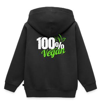 Vegetarian Logo For People Who Are 100 Per Cent - Kids Premium Organic Hoodie - black - Back - AI Model Kid Male (0cm)