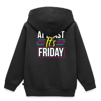 Au moins, c’est finalement sarcastique vendredi - Sweat Premium à capuche enfant bio - noir - Dos - AI Model Kid Male (0cm)