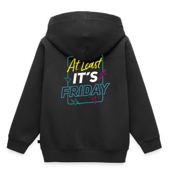 Au moins, c’est finalement sarcastique vendredi - Sweat Premium à capuche enfant bio - noir - Dos - AI Model Kid Male (0cm)