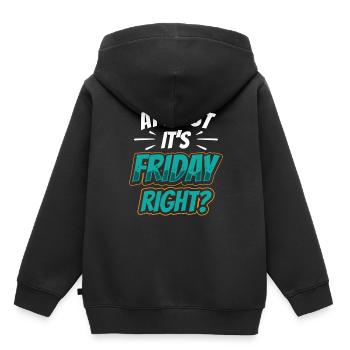 Au moins, c’est finalement sarcastique vendredi - Sweat Premium à capuche enfant bio - noir - Dos - AI Model Kid Male (0cm)
