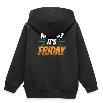Au moins, c’est finalement sarcastique vendredi - Sweat Premium à capuche enfant bio - noir - Dos - AI Model Kid Male (0cm)