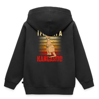 Je me suis battu avec un kangourou animal kangourou kangourou - Sweat Premium à capuche enfant bio - noir - Dos - AI Model Kid Male (0cm)