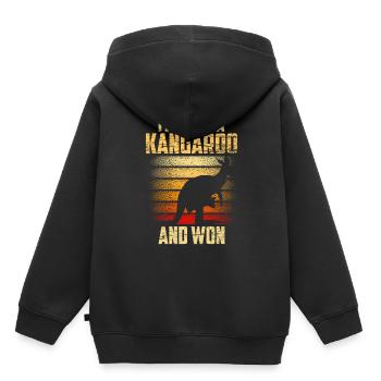 I fought with a kangaroo and won kangaroos - Kids Premium Organic Hoodie - black - Back - AI Model Kid Male (0cm)