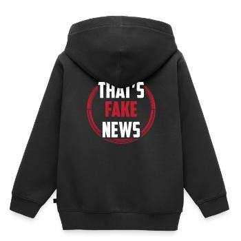 Ce sont de fausses nouvelles Liberté de la presse Droit de la presse - Sweat Premium à capuche enfant bio - noir - Dos - AI Model Kid Male (0cm)