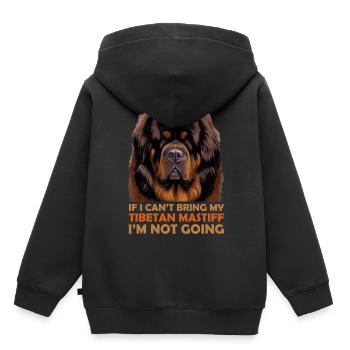 Si je ne peux pas apporter mon dogue tibétain, je n’y vais pas - Sweat Premium à capuche enfant bio - noir - Dos - AI Model Kid Male (0cm)