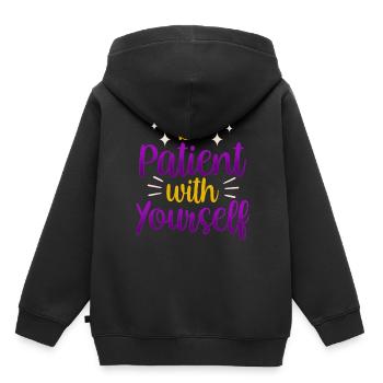 Soyez patient avec vous-même amour de soi positif - Sweat Premium à capuche enfant bio - noir - Dos - AI Model Kid Male (0cm)