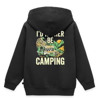 Je préfère camper camper camp camping - Sweat Premium à capuche enfant bio - noir - Dos - AI Model Kid Male (0cm)