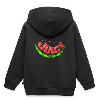 La pastèque est juteuse et savoureuse. Végétarien - Go - Sweat Premium à capuche enfant bio - noir - Dos - AI Model Kid Male (0cm)