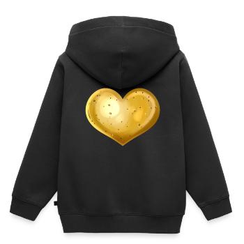 Potato In Heart Shape - Vegetarian - Go Vegan - Kinder Premium Organic Hoodie - Schwarz - Hinten - AI Model Kid Male (0cm)