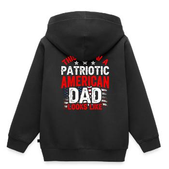 So Sieht Patriotischer Amerikanischer Vater Aus - Kinder Premium Organic Hoodie - Schwarz - Hinten - AI Model Kid Male (0cm)