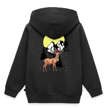 Xmas Weihnachten Hirsch Nikolaus Rentier Christmas - Kinder Premium Organic Hoodie - Schwarz - Hinten - AI Model Kid Male (0cm)