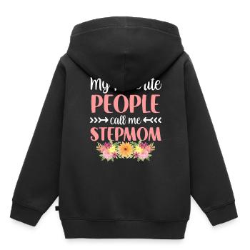 Meine Lieblingsmenschen Nennen Mich Stiefmutter - Kinder Premium Organic Hoodie - Schwarz - Hinten - AI Model Kid Male (0cm)
