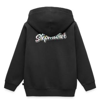 Belle-mère Mère d’accueil Mère d’accueil Belle-mère - Sweat Premium à capuche enfant bio - noir - Dos - AI Model Kid Male (0cm)