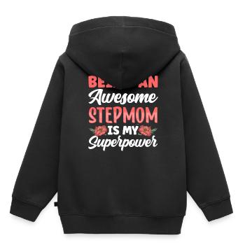 Eine Großartige Stiefmutter Zu Sein Ist Superkraft - Kinder Premium Organic Hoodie - Schwarz - Hinten - AI Model Kid Male (0cm)