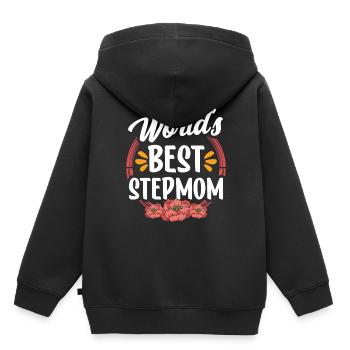 The best stepmother in the world child foster mother - Kids Premium Organic Hoodie - black - Back - AI Model Kid Male (0cm)