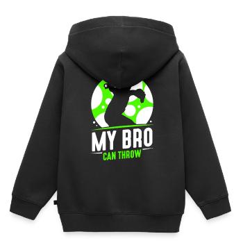 Mein Bruder Kann Werfen Pitcher Baseball Werfer - Kinder Premium Organic Hoodie - Schwarz - Hinten - AI Model Kid Male (0cm)