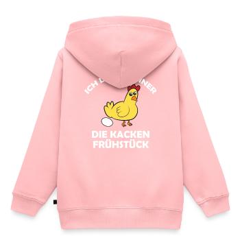 Ich liebe Hühner, die kacken Frühstück - Kinder Premium Organic Hoodie - Rosa - Hinten - AI Model Kid Female (0cm)