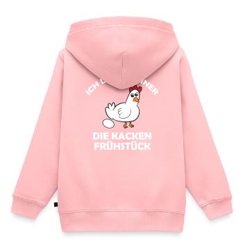 Ich liebe Hühner, die kacken Frühstück - Kinder Premium Organic Hoodie - Rosa - Hinten - AI Model Kid Female (0cm)