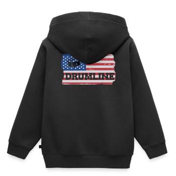 Drumline Trommeln Geschenk - Kinder Premium Organic Hoodie - Schwarz - Hinten - AI Model Kid Male (0cm)