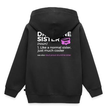 Drumline Trommeln Geschenk - Kinder Premium Organic Hoodie - Schwarz - Hinten - AI Model Kid Male (0cm)