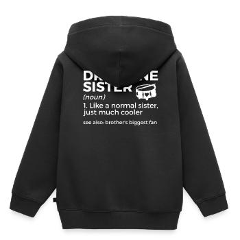 Drumline Trommeln Geschenk - Kinder Premium Organic Hoodie - Schwarz - Hinten - AI Model Kid Male (0cm)