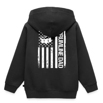 Drumline Trommeln Geschenk - Kinder Premium Organic Hoodie - Schwarz - Hinten - AI Model Kid Male (0cm)