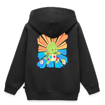 Geburtstagsgeschenk Kinder Kindergarten malen bunt - Kinder Premium Organic Hoodie - Schwarz - Hinten - AI Model Kid Male (0cm)