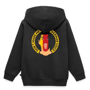 Ne forcez pas ma voix allemande allemande - Sweat Premium à capuche enfant bio - noir - Dos - AI Model Kid Male (0cm)