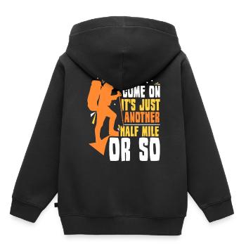 Komm Schon Es Ist Nur Eine Halbe Meile Oder So - Kinder Premium Organic Hoodie - Schwarz - Hinten - AI Model Kid Male (0cm)
