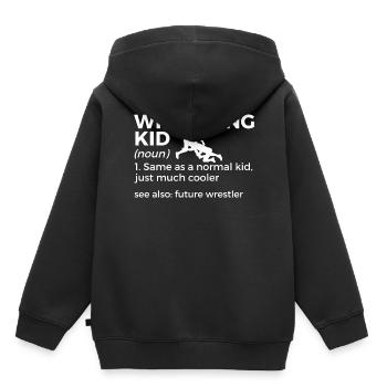 Wrestling - Kinder Premium Organic Hoodie - Schwarz - Hinten - AI Model Kid Male (0cm)