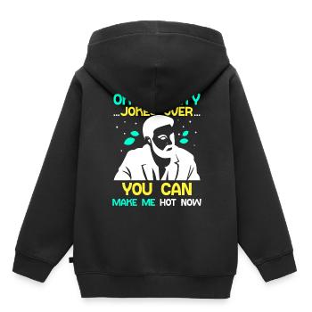 Ok puberté tu peux me rendre chaud maintenant - Sweat Premium à capuche enfant bio - noir - Dos - AI Model Kid Male (0cm)