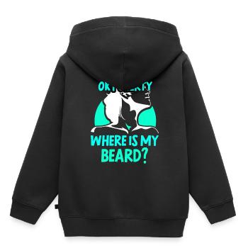 Ok puberty where's my beard? Adult Teens - Kids Premium Organic Hoodie - black - Back - AI Model Kid Male (0cm)