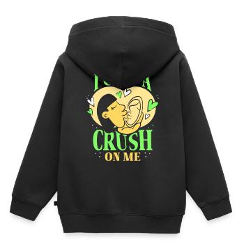 J’ai le béguin pour moi-même-amour doux - Sweat Premium à capuche enfant bio - noir - Dos - AI Model Kid Male (0cm)