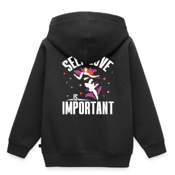 Self-love is important positive Self-love sweet - Kids Premium Organic Hoodie - black - Back - AI Model Kid Male (0cm)