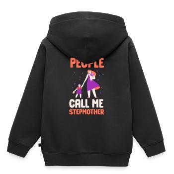 Meine Lieblingsmenschen Nennen Mich Stiefmutter - Kinder Premium Organic Hoodie - Schwarz - Hinten - AI Model Kid Male (0cm)