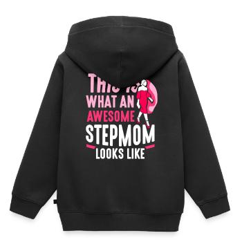So Sieht Eine Großartige Stiefmutter Aus - Kinder Premium Organic Hoodie - Schwarz - Hinten - AI Model Kid Male (0cm)